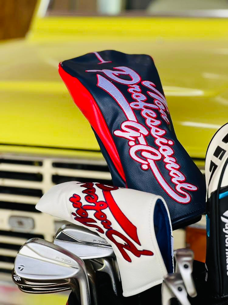 Driver Head Cover / Navy & White