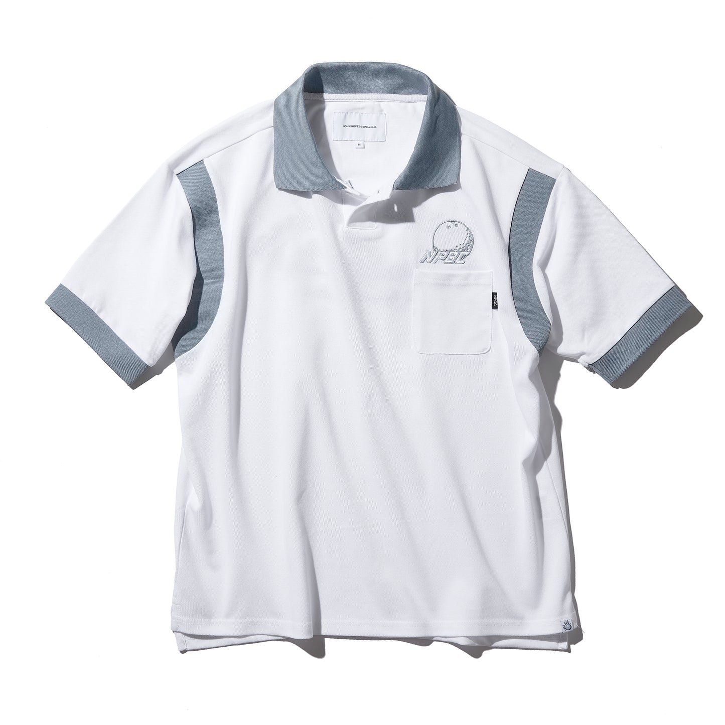 Bowling  Polo Shirt /  White & Gray